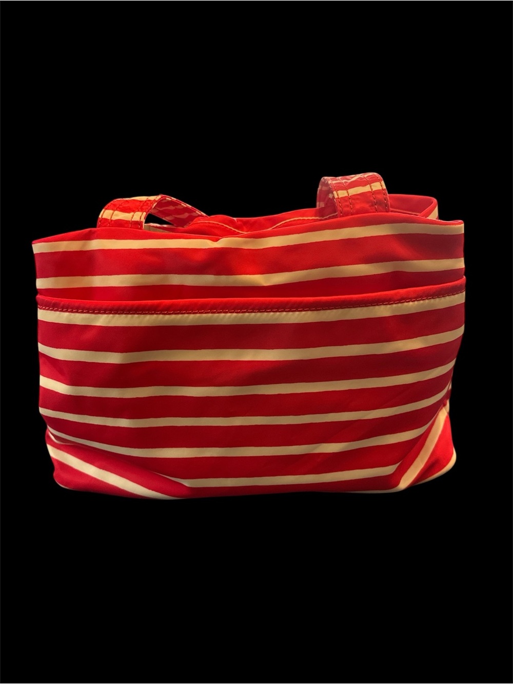 kate spade Red and White Striped Knot-Handle Tote - Picture 4 of 8